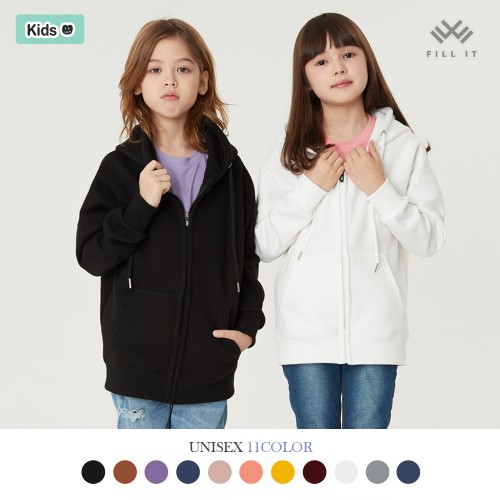 필잇 시그니처 키즈 웜 후드집업_FILL IT KID SIGNATURE WARM HOOD ZIP UP/인쇄/단체/아동/유아/빅사이즈/4XL 5XL 6XL